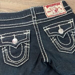 True Religion Billy Super T Dark Blue Jeans with Contrast Stitching